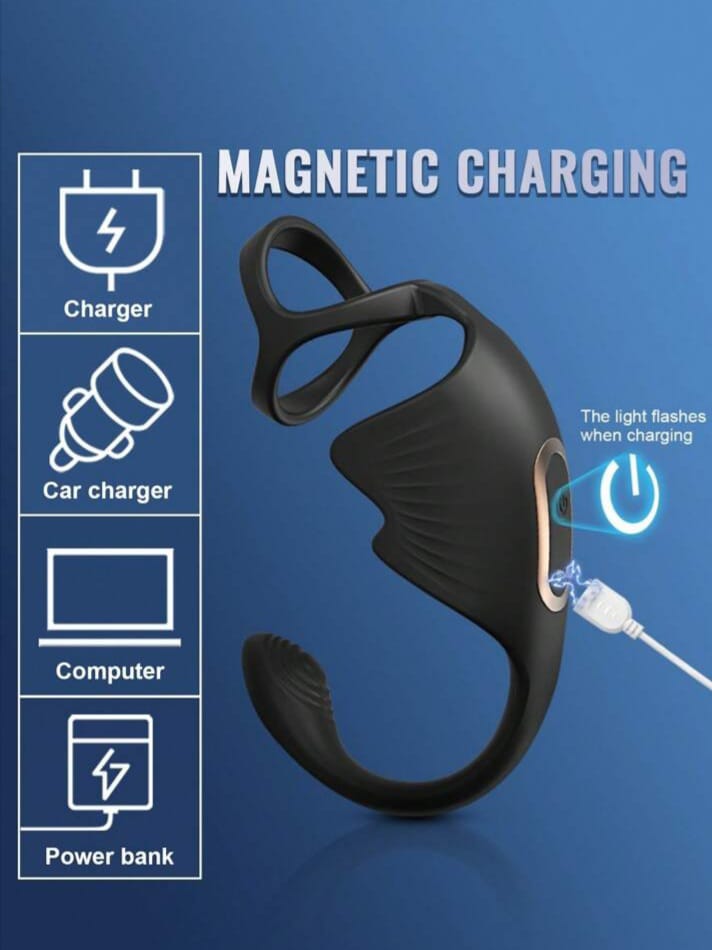 Remote Control Vibrating Cock Ring Anal Plug with Mini Bullet Vibrator